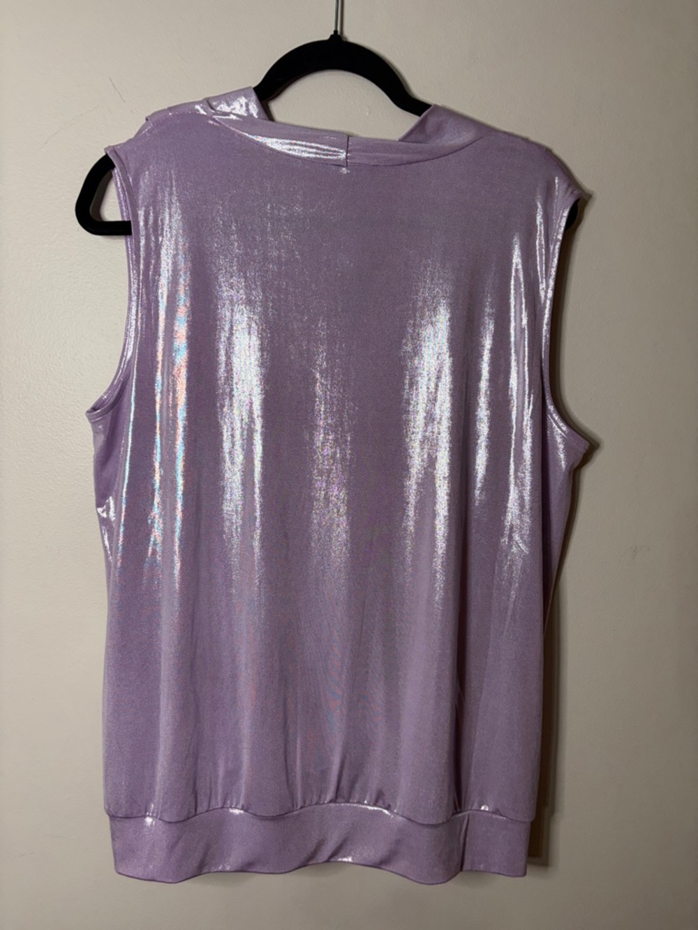 INC International Concepts Shimmery Lavender Draped V-Neck Tank - Picture 5 of 5
